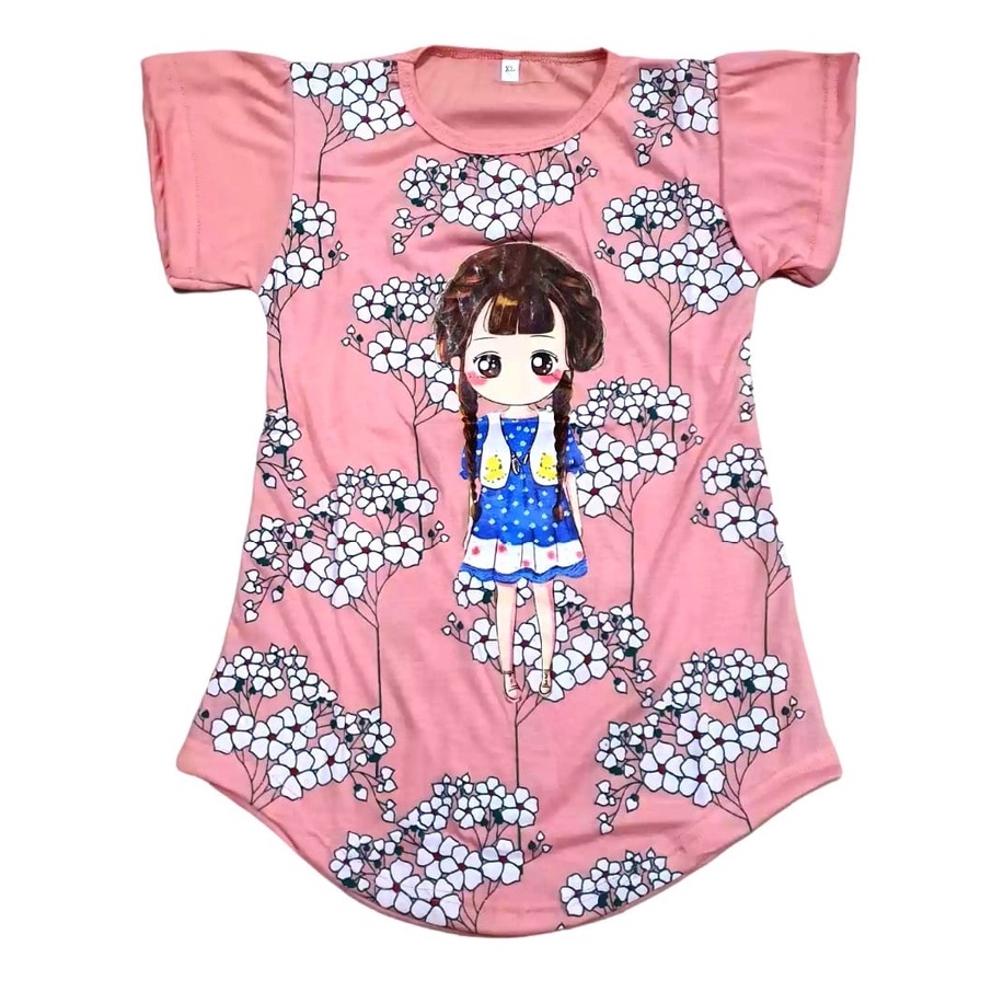 RILLO - Daster anak perempuan oval / dress anak / daster gambar kartun (1-6 tahun)