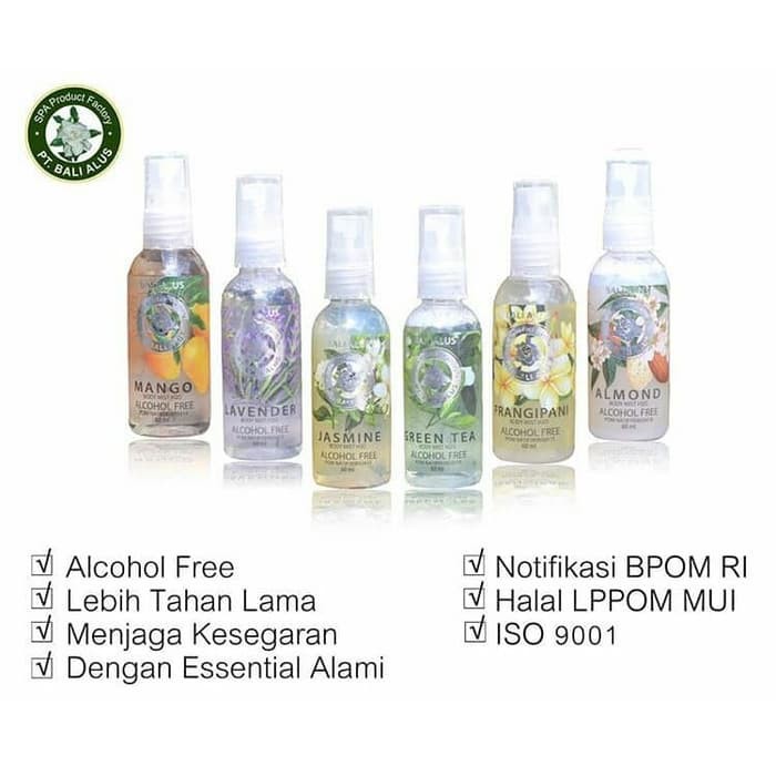 Minyak Wangi / Parfum Body Mist H2O ( NON ALCOHOL ) Bali Alus