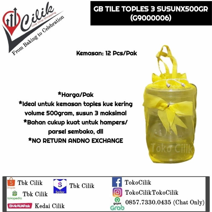 

✨ BISA COD ✨ goodybag+tile+500gr susun 3+kemasam+hamper+parsel+toples+kue+souvenir