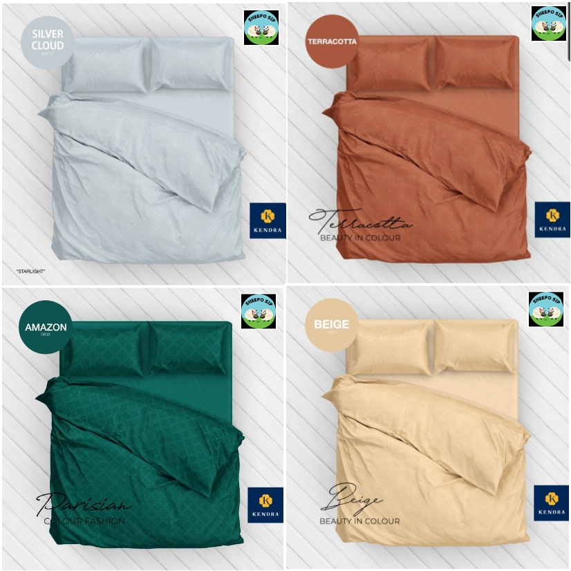 SPREI KENDRA EMBOS UK 180x200 / KING SIZE TINGGI 30 CM WARNA HIJAU MERAH UNGU COKLAT ABU ABU PASTEL 