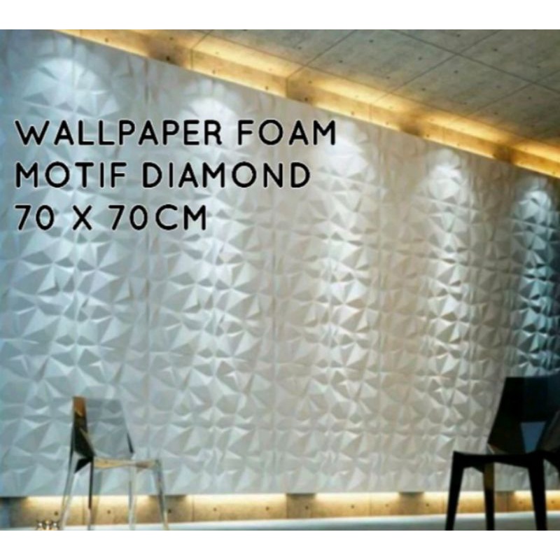 Wallpaper Foam 3D Motif Diamond 70x70cm Tebal 5mm-1