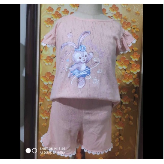 BAJU SANTAI SETELAN ANAK IMPORT COTTON  TELLA + CELANA PENDEK TERBARU PREMIUM QUALITY