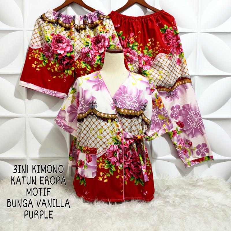 Piyama Kimono 3in1 Jumbo motif Bunga