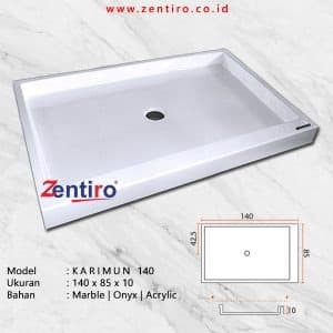 SHOWER TRAY MARBLE ZENTIRO KARIMUN 140 PIJAKAN KAKI SHOWER COLUMN