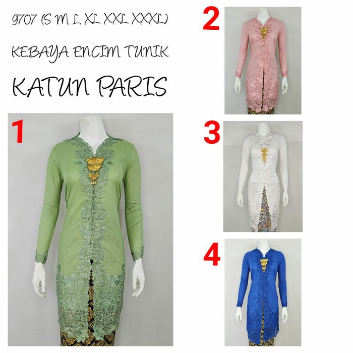 Indah Kebaya | 9569 | Kebaya Encim Tunik JUMBO Lengan Panjang Bordir - M