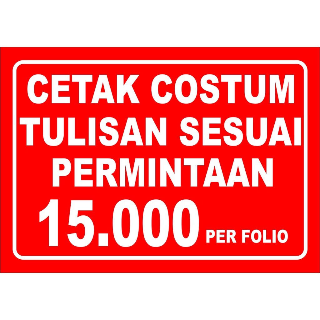 

CETAK TULISAN COSTUM & LAMINATING