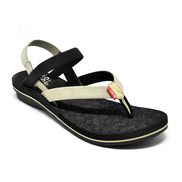 Sandal Gunung Wanita Carvil TULIP 04 GL BLACK BEIGE