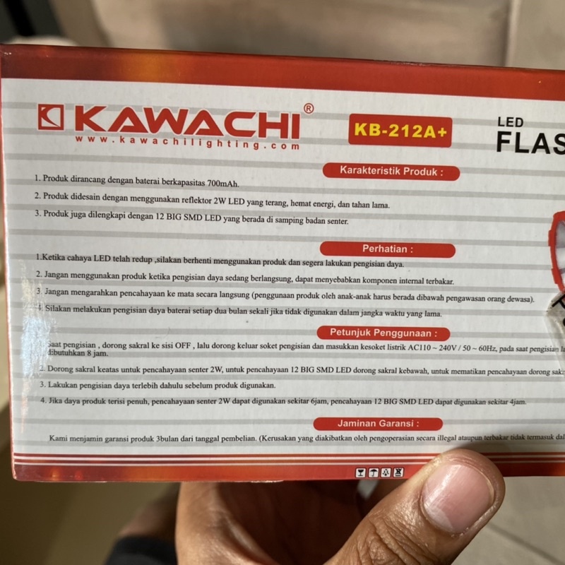 Senter Kawachi KB 212 Plus emergency