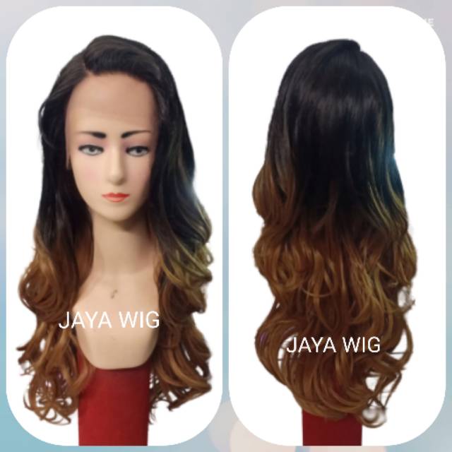 LACE WIG CURLY OMBRE /FRONTLACEWIG/WIG PANJANG KERITING /WIG RAMBUT PALSU WANITA PANJANG