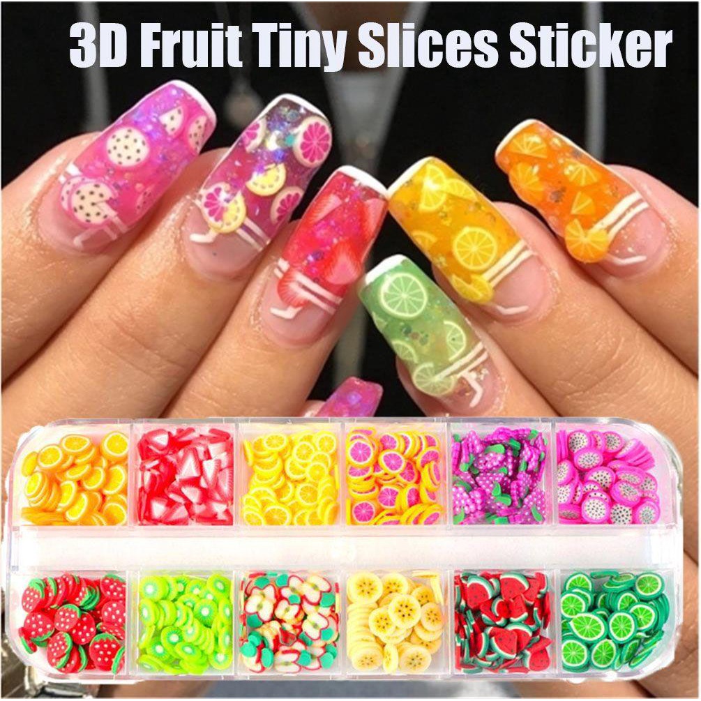 Solighter Nail Art Stiker Lucu Gaya Campur Aksesori Kuku Mungil 3D Dekorasi Irisan Berlian Imitasi