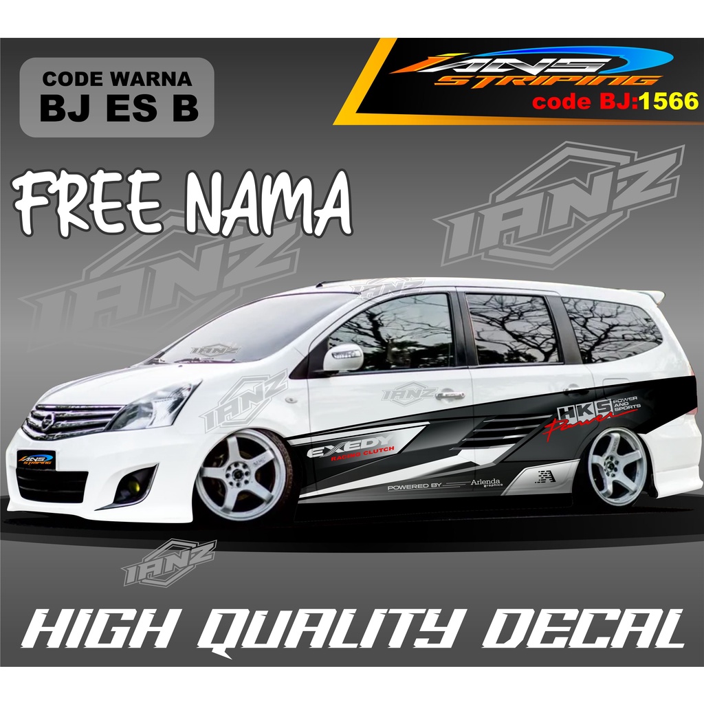 VARIASI STIKER MOBIL GRAND LIVINA AVANZA XENIA / STIKER BODY SAMPING MOBIL / STIKER MOBIL PAJERO SPORT