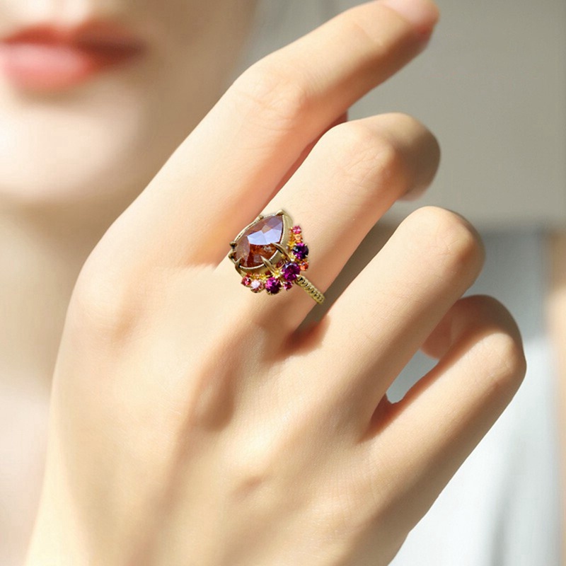 Fancyqube Cincin Emas Besar Bahan Resin Gaya Turki Dubai Untuk Wanita