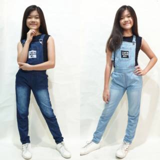  Celana  kodok  overall Jeans Denim Anak  Tanggung  ABG 