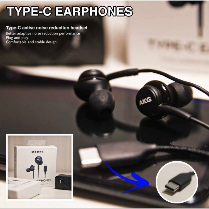 Headset Samsung Type C AKG Earphone Samsung Extra Bass S10 S10+ Note 10 S20 S20+ S21 by samsung AKG