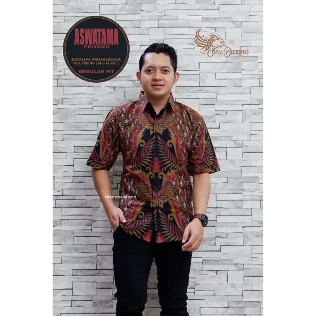 ASWATAMA Kemeja Batik Pria Full Furing Bahan Katun Halus Primisima