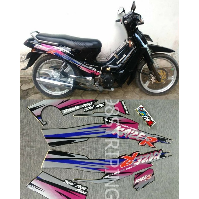 STRIPING KAZE R UNGU TAHUN 1998 STIKER KAWASAKI LIS STANDAR ORI