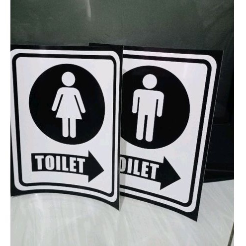 

STIKER SIGN 20 X 25. LOGO TOILET PANAH KANAN PRIA WANITA . RAMBU K3