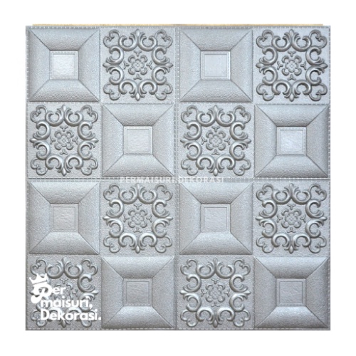 [COD] Wallpaper Dinding Stiker Wallfoam 3D Sticker Dekorasi Kamar Rumah Murah [Seri C] Batik-Abu