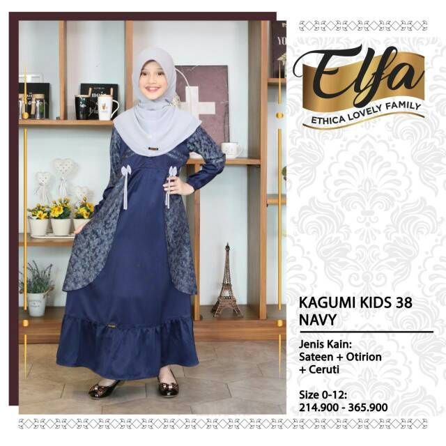 GAMIS KAGUMI KIDS 38 NAVY / GAMIS ANAK KAGUMI