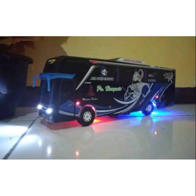 Miniatur BUS Po Haryanto Biru SHD