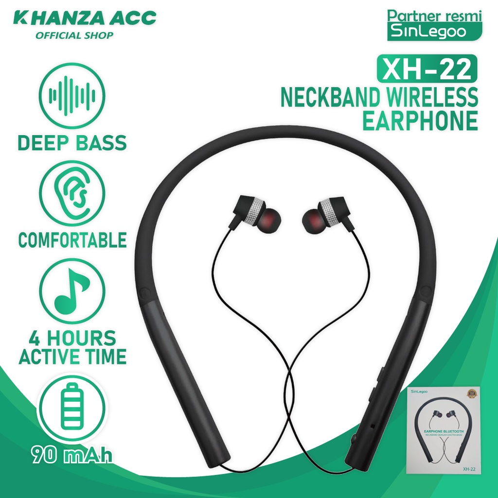 KHANZAACC SINLEGOO XH-22 Wireless Earphone Neckband Headset Bluetooth