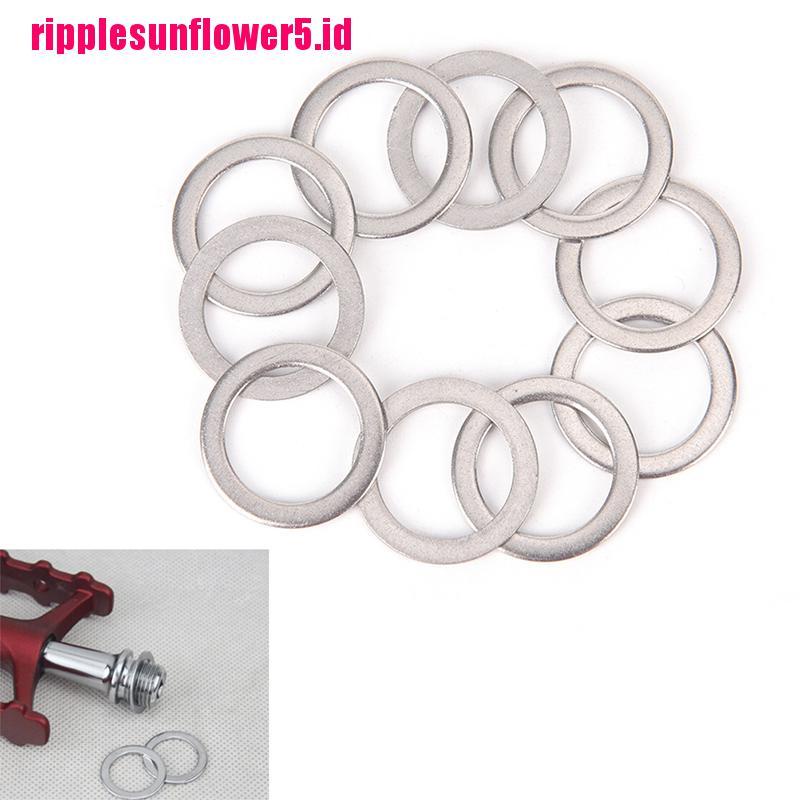 10pcs Ring Washer Spacer Pedal Sepeda Bahan Stainless Steel
