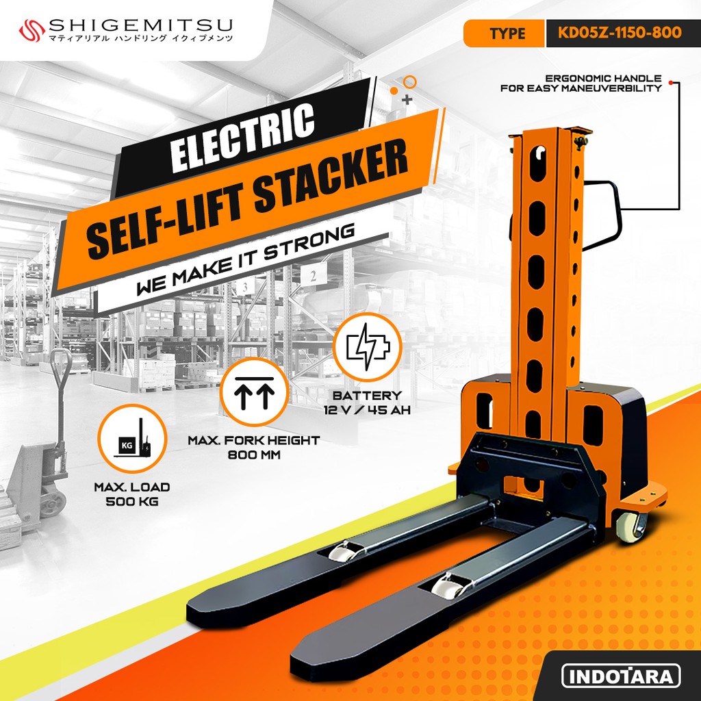 SHIGEMITSU Electric Self-Lift Stacker KD05Z-1150-800