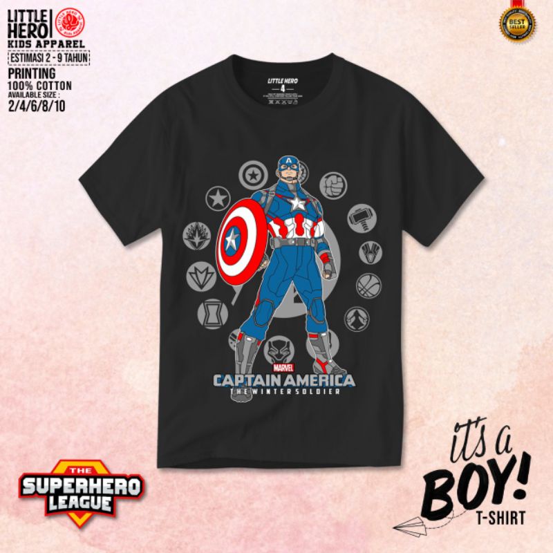 LINK Grosir Kaos Anak Superhero League By LITTLE HERO 2-9 Tahun