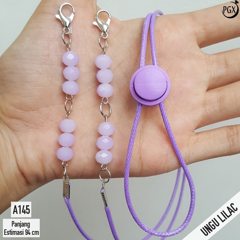 PGX Strap Masker - Kalung Masker - Tali Masker Kristal Doff 6 MM Mewah Berkilau - A145