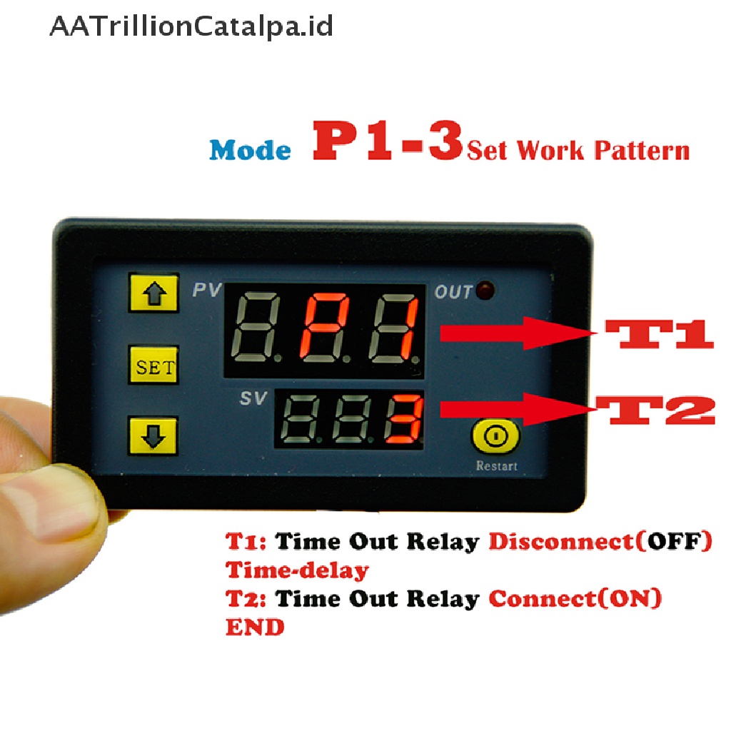 Aatrillioncatalpa Modul Relay Timer Digital DC 12V 20A 0-999h