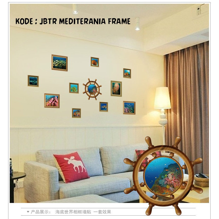 WALLSTICKER MEDITERANIA FRAME  UK 60X90 STIKER DINDING WALLSTIKER STICKER DINDING