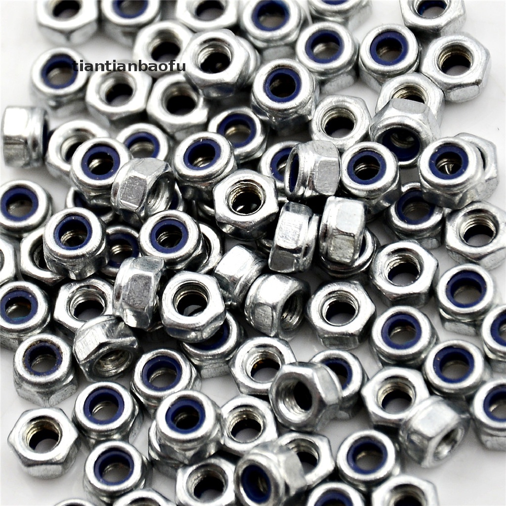 100pcs M3X0.5Mm Nylocking Nuts Bahan Nylon Stainless Steel