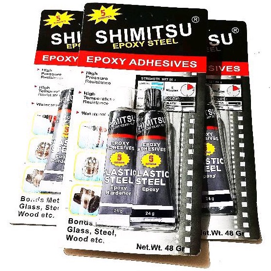 LEM PLASTIC STEEL EPOXY LEM 5 Menit Net 48Gr {Shimitsu Quality}