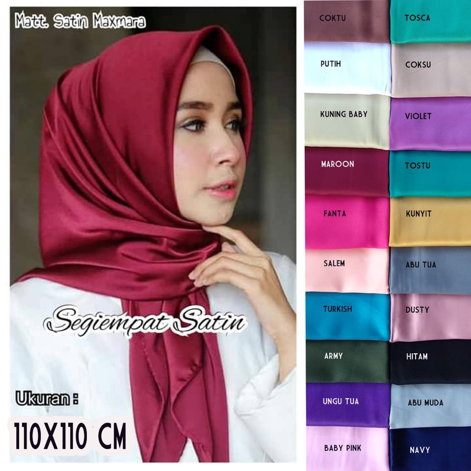  Harga  3pcs jilbab segi  empat  satin velvet maxmara 