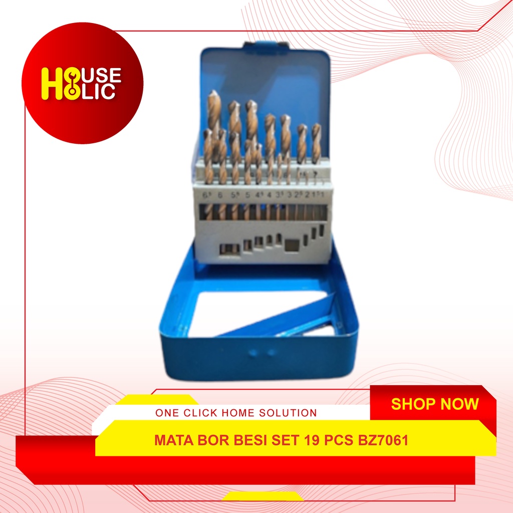 Mata Bor Besi Set 19 Pcs BZ-7061 / Drill Bit HSS Set BZ7061