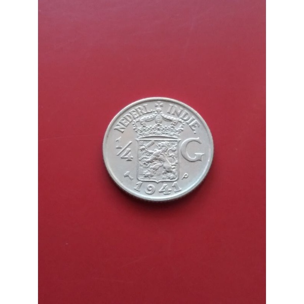 Koin Kuno 1/4 Gulden tahun 1941