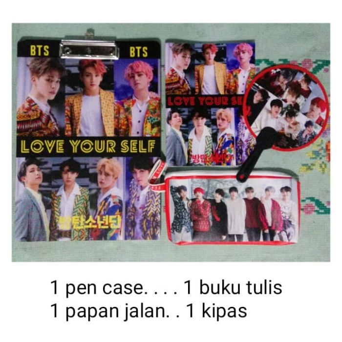 

(TERLARIS) ready set bts ikon exo blackpink kpop papan ujian buku kipas pencase