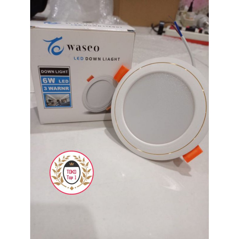 downlight led 6w 3warna  pro waseo 220v lampu downlight/ putih /warm white/kuning