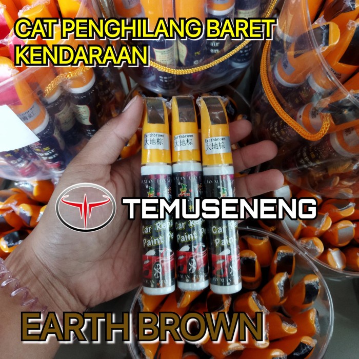 Earth Brown Coklat Muda Metalik Spidol Cat Anti Gores Mobil Motor