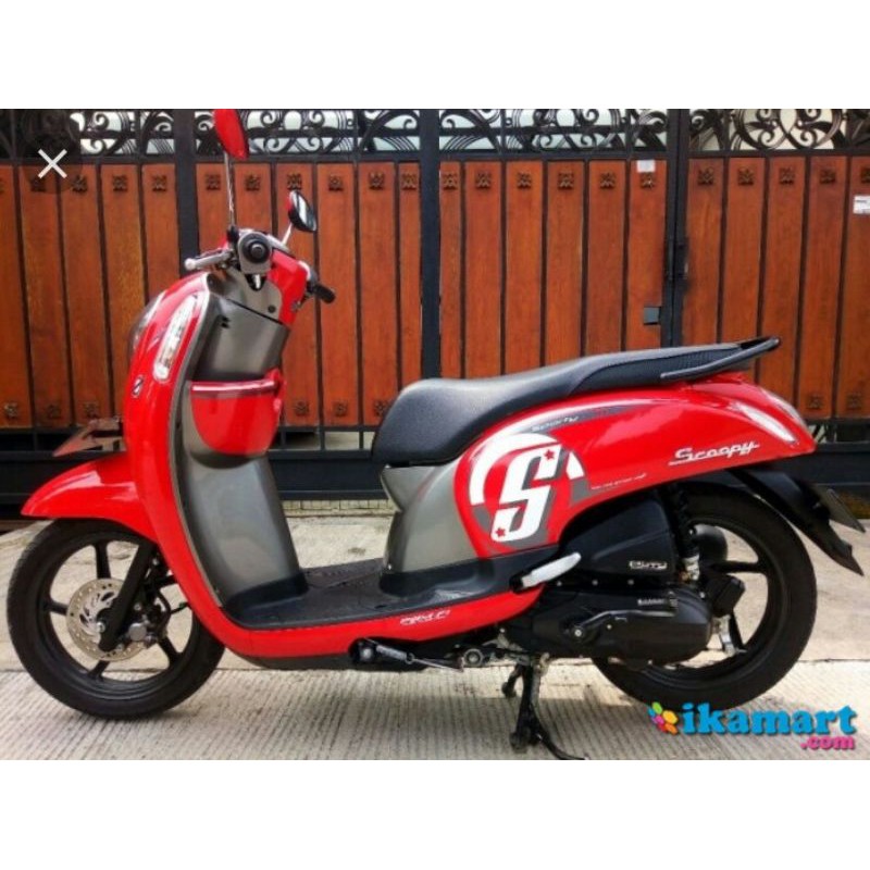 Striping sticker motor honda scoopy fi sporty 2016 body merah