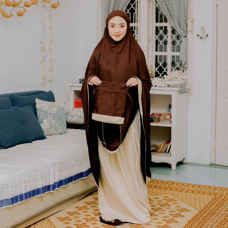 Mukena Baneska New Salwa Cream Brown