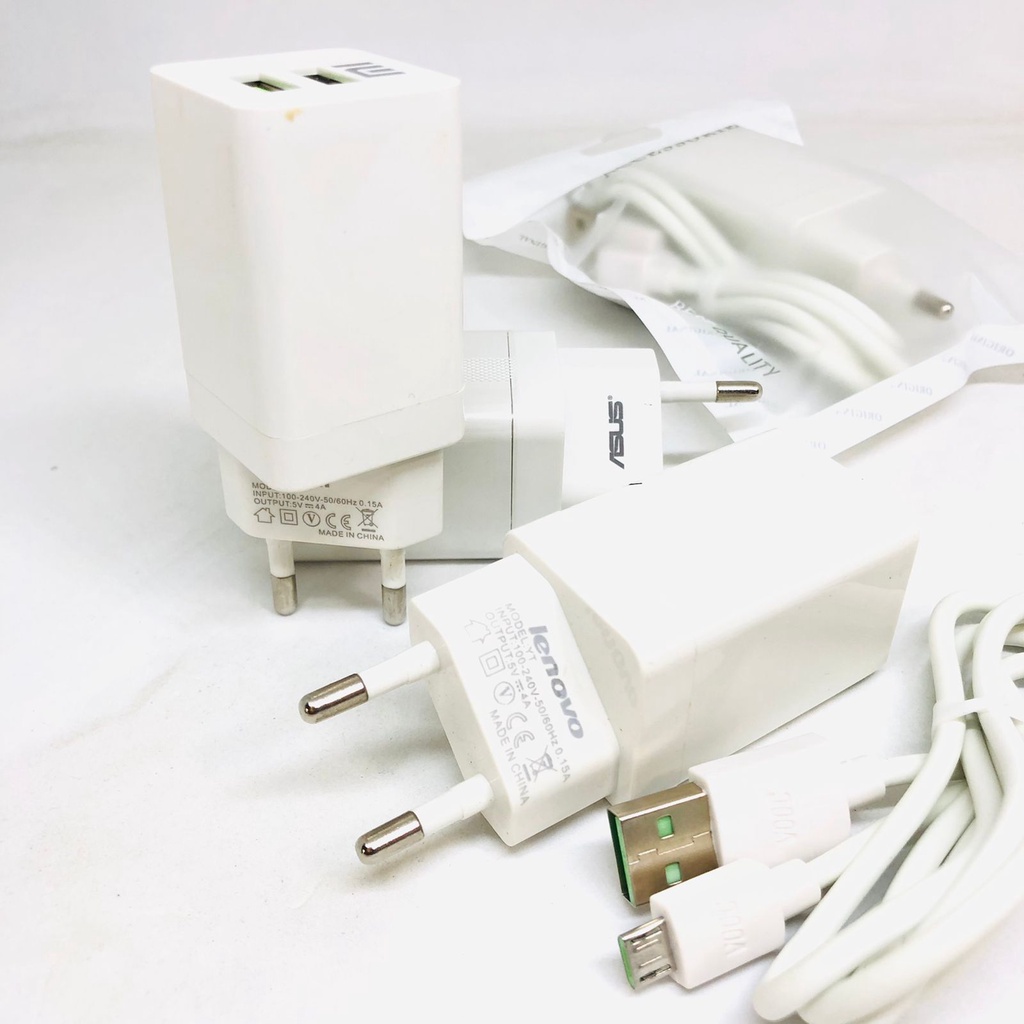 CHARGER XIAOMI VOOC CHARGING 2AMPERE 2PORT USB ORI 99% WHITE