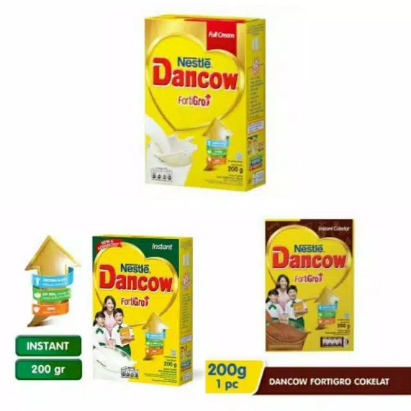 

Dancow Fortigro 200gr Coklat, Full Cream, Instant