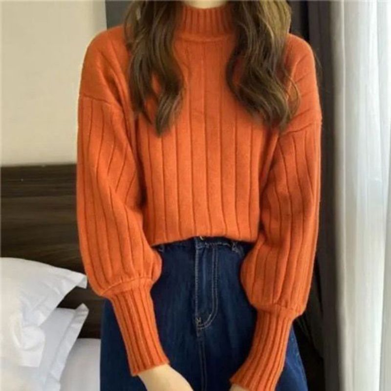 Sweater//Turtleneck//Blouse//Sweater//Basic 100% Teball