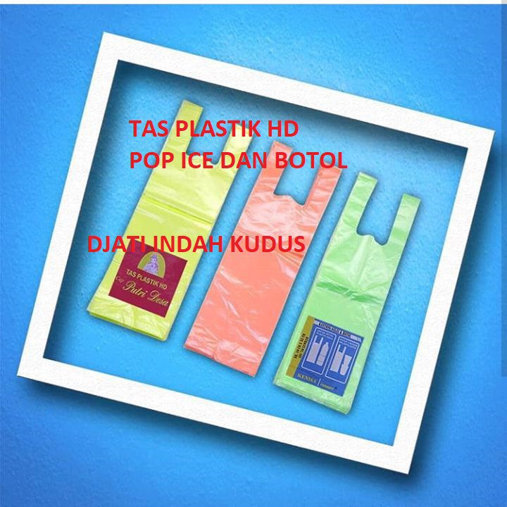 SERING DICARI Kantong Plastik Tenteng Take Away Cup 1 Gelas Pop Ice Tea - Teh Poci - Botol Mineral