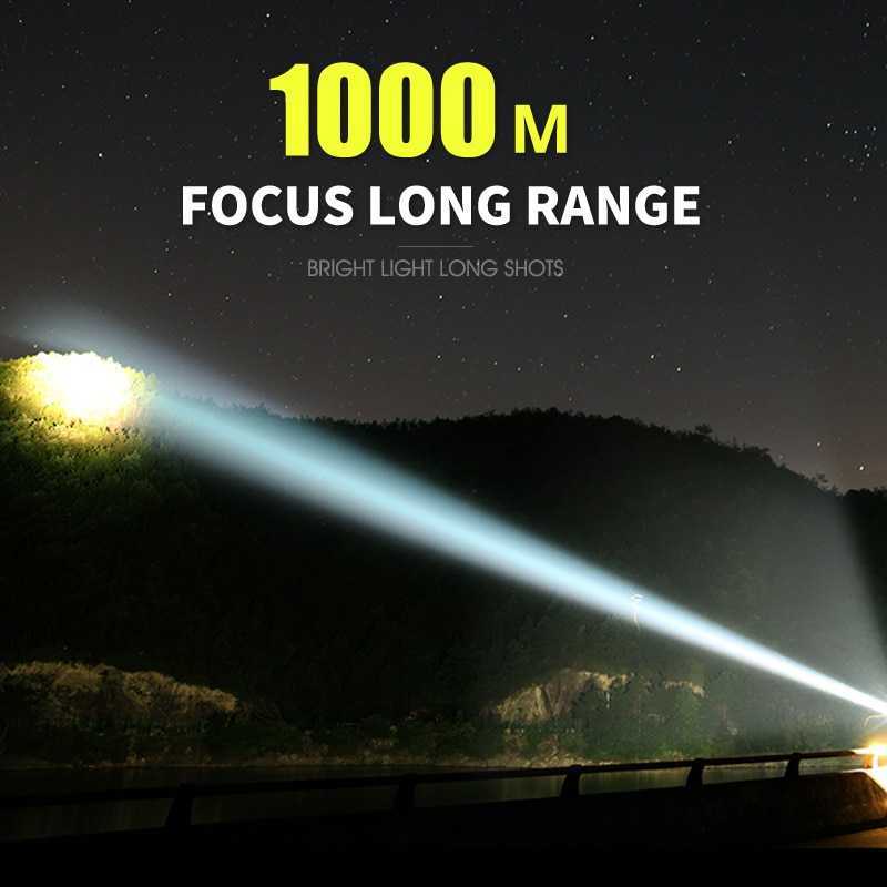 Senter LED USB Rechargeable XLM-L2 25W 1000 Lumens / Police Senter LED Flashlight Waterproof 3W /  Senter LED Gunung Outdoor Cas Casan Charger Usb Besar Zoom Swat Police Super Terang Jarak Jauh Anti Air Tahan Air Awet Berburu Batre Baterai Tahan Lama