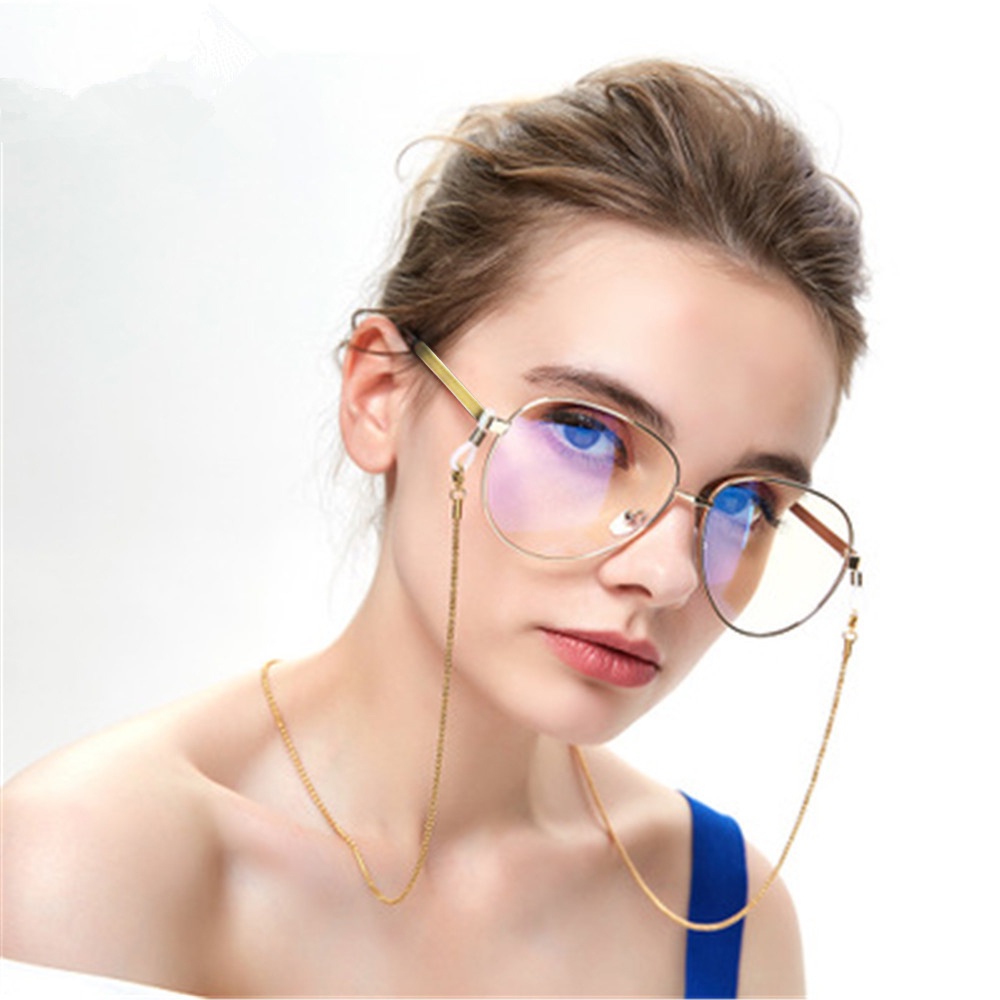 TOP Fashion Eyeglass Lanyard Women Men Glasses Necklace Glasses Chain New Non-slip Reading Glasses Metal Vintage Eye Wear Accessories/Multicolor