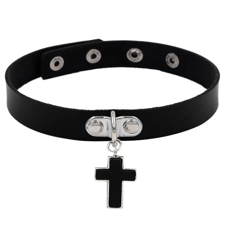 Kalung Choker Bahan Kulit Gaya Gothic Punk Rock Klasik Untuk Wanita