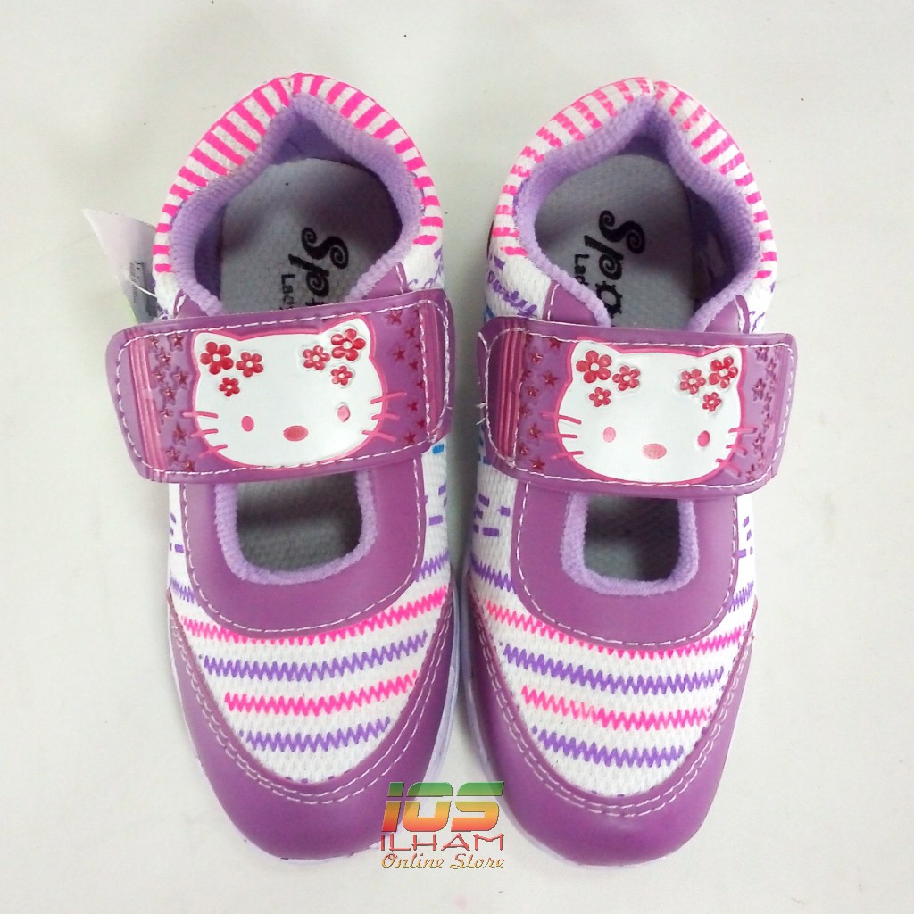 Sporty Hello Kitty LB/BR Sepatu Anak Perempuan Size 26-35 Hitam Ungu