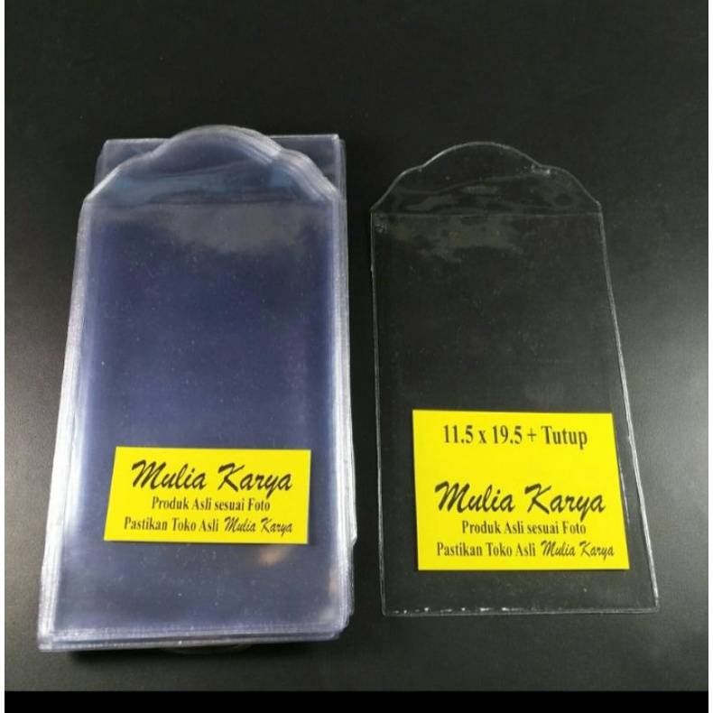 

Plastik kantong mika uk. 11,5 x 19,5 plus penutup /kantong SPP